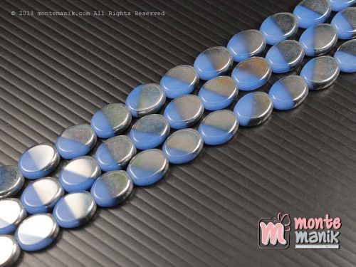 5 Butir Manik Kaca Silver Biru Muda 10 mm (MKACA-04)