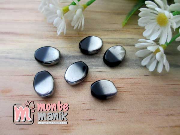 Manik Kaca Candy Silver Hitam  MKACA 02 