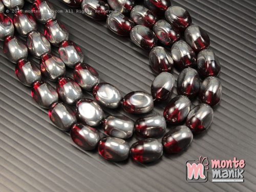 5 Butir Manik Kaca kapsul Silver Merah (MKACA-011)