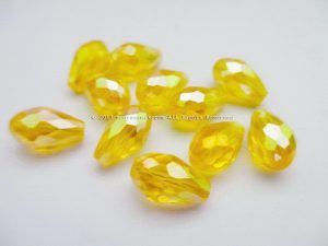 Manik Kristal Tetes Kuning 8 mm (KRISTAL-014)