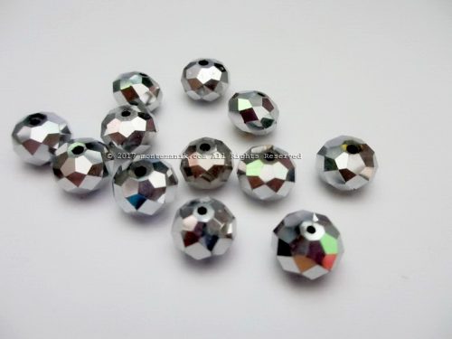 Manik Kristal Ceko Donat Silver 10 mm (KRISTAL-027)
