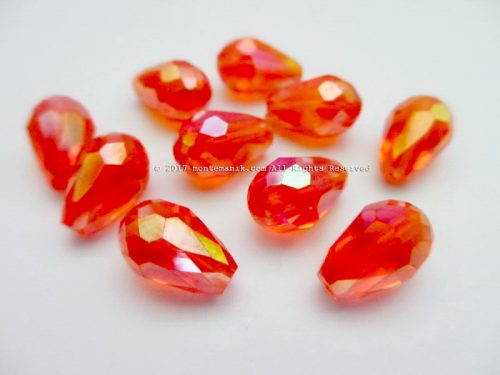 Manik Kristal Tetes Orange Kemerahan 8 mm (KRISTAL-025)