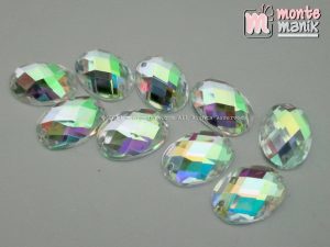 Diamond Rhinestone Blink Oval Clear Rainbow (DMD-048)