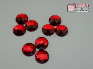 Diamond Rhinestone Bundar Merah 12 mm (DMD-043)