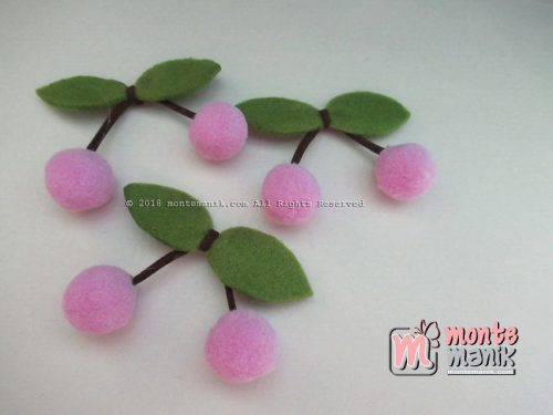 Aplikasi Cherry Pom-Pom Lilac Purple 1,5 cm (ALL-016)