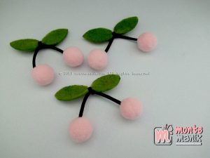 Aplikasi Cherry Pom-Pom Peach 1,5 cm (ALL-017)