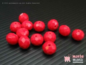 Manik Kristal Ceko Donat Doff Merah 10 mm (KRISTAL-045)