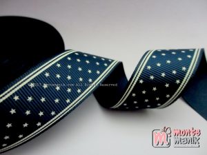 Pita Grosgrain Motif Bintang 1 inc Navy (PITA-214)