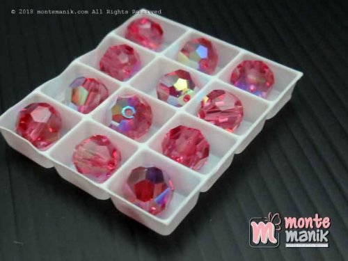 Kristal swarovsky Round Beads 8 mm Pink Rose AB 12-5000