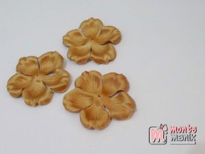 10 lembar Alpikasi Kelopak bunga Mangkok Coklat tua 6 cm (APB-063)