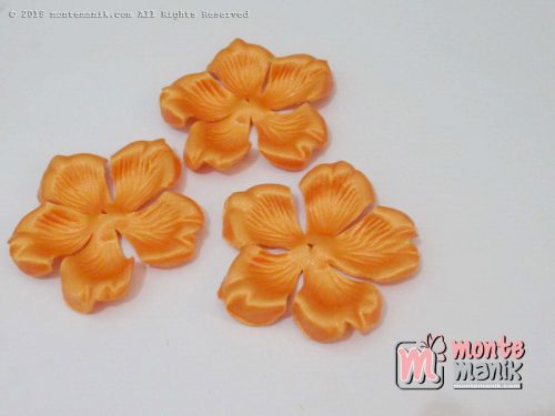 10 lembar Alpikasi Kelopak bunga Mangkok Orange 6 cm (APB-058)