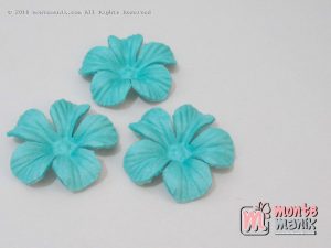 10 lembar Alpikasi Kelopak bunga Satin Biru tosca 5 cm (APB-033)