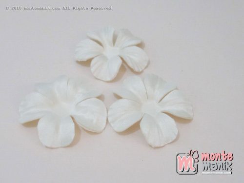 10 lembar Alpikasi Kelopak bunga Satin broken white 5 cm (APB-026)