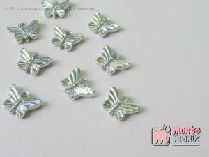 Charm Kupu-kupu Plastik silver 14 mm (ALA-05)
