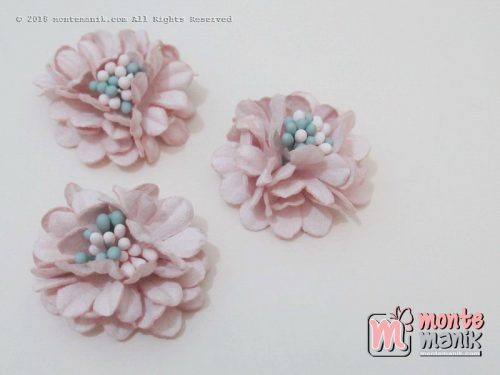Per biji Aplikasi Bunga Suede Dusty pink 3 cm (APB-032)