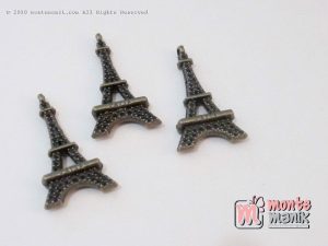 3 PCS Charm Eifel Bronze Hijau 3 x 1,4 cm (ALA-041)
