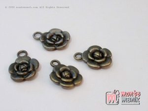 3 Pcs Charm logam Bunga Bronze 10 mm (ALA-043)