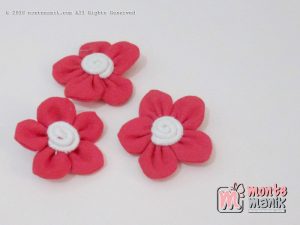 Perbiji Aplikasi Bunga Kain merah 3,5 cm (APB-069)