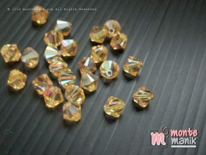 1 Pcs Kristal Swarovsky Bicones Beads 6 mm Light Topaz AB 5328
