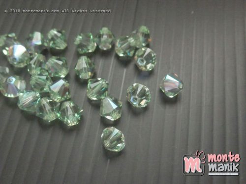 1 Pcs Kristal Swarovsky Bicones Beads 6 mm Pweridot AB 5328