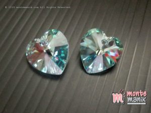 1 Pcs Kristal Swarovsky Heart Pendants 14 mm Aquamarine AB 6228