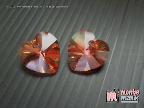 1 Pcs Kristal Swarovsky Heart Pendants 14 mm Astral Pink AB 6228