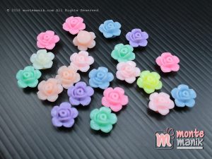 12 Pcs Manik Plastik Bunga Mawar 10 mm (MPA-031)