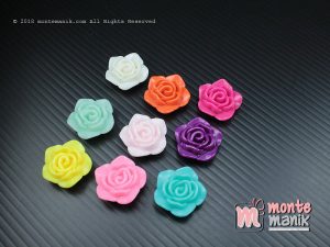 12 Pcs Manik Plastik Bunga Mawar Dove 2 cm (MPA-066)