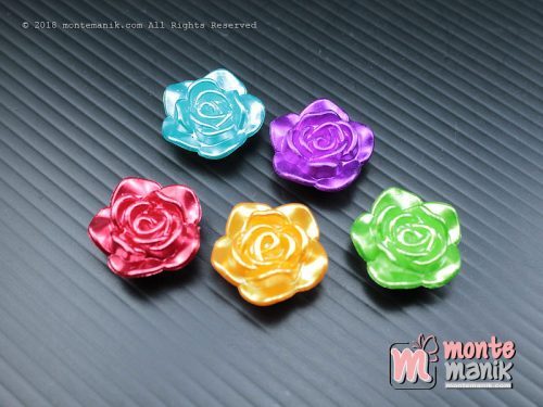 12 Pcs Manik Plastik Bunga Mawar Glossy 2 cm (MPA-072)