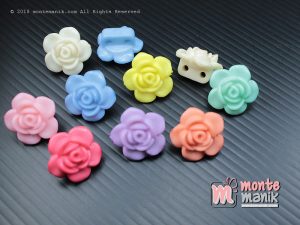 12 Pcs Manik Plastik Bunga mawar 2 cm (MPA-061)