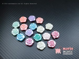 15 Pcs Manik Plastik Bunga Mawar Glossy 12 mm (MPA-073)