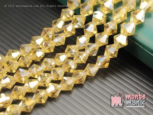 1 String Manik Kristal Ceko Bicone 8 mm Kuning Muda (KRISTAL-073)