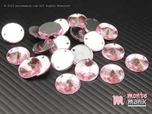 10 Pcs Rhinestone Rivoli Sew on 12 mm Pink (DMD-056)