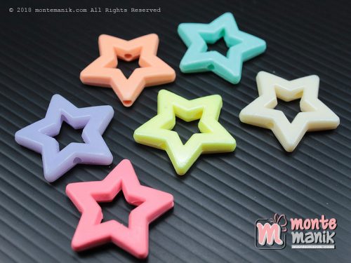 12 Pcs Manik Plastik Bintang Dove 20 mm (MPA-0101)
