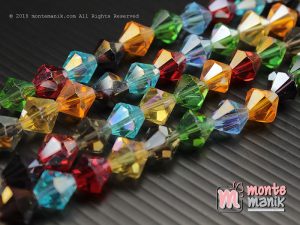 16 Pcs Manik Kristal Ceko Bicone 10 mm Campur warna (KRISTAL-075)