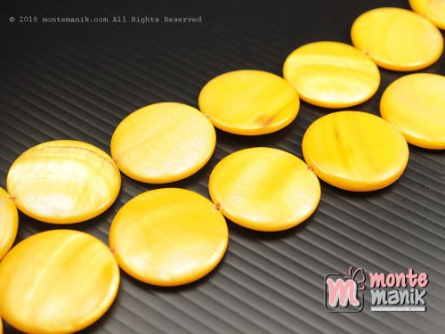 5 Pcs Manik Kerang Koin 2,3 cm Kuning (MNKG-023)