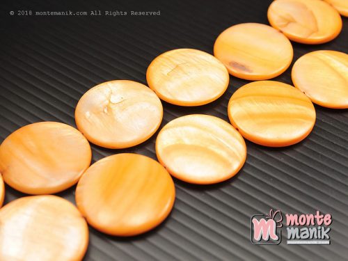 5 Pcs Manik Kerang Koin 2,3 cm Orange (MNKG-025)
