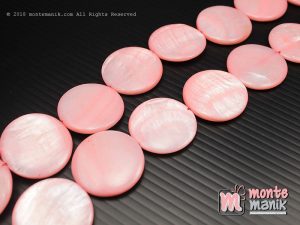 5 Pcs Manik Kerang Koin 2,3 cm Pink (MNKG-030)