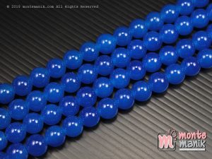 12 Butir Manik Kaca Bulat Biru Tua 10 mm (MKACA-044)