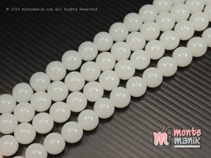 12 Butir Manik Kaca Bulat Putih 10 mm (MKACA-045)
