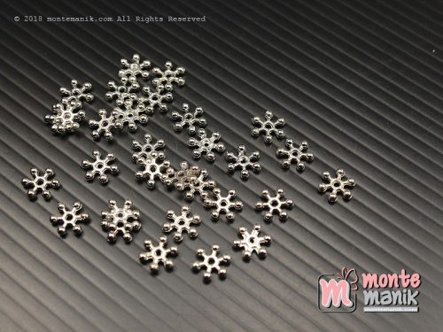 12 Pcs Roundel Snowflake Nikel 6 mm (SPACER-044)