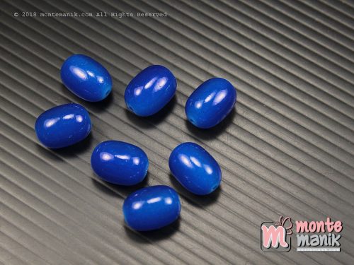 5 Butir Manik Kaca Oval Biru Tua 10 x 12 mm (MKACA-026)