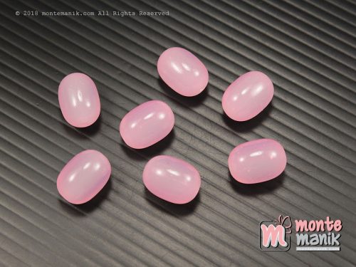 5 Butir Manik Kaca Oval Pink 10 x 12 mm (MKACA-025)
