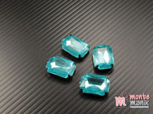 4 pcs Aplikasi Diamond Persegi Biru 1,3 x 1,8 cm (DMD-062)