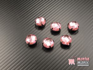 5 pcs Aplikasi Diamond Bundar Pink 12 mm (DMD-071)