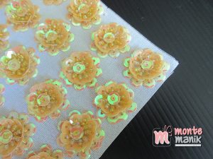 10 Pcs Aplikasi Bunga Payet Kuning Muda 2 cm (APA-013)