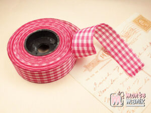 1 Roll Pita Gingham Pink Tua 2,5 cm GM11
